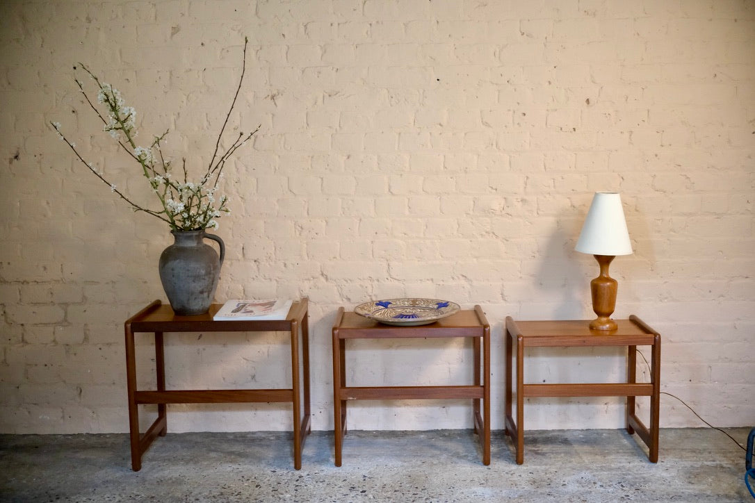 NEST OF THREE TEAK G PLAN TABLES - Sophie Alliott | Artist in London | Framed Form & Sculptures