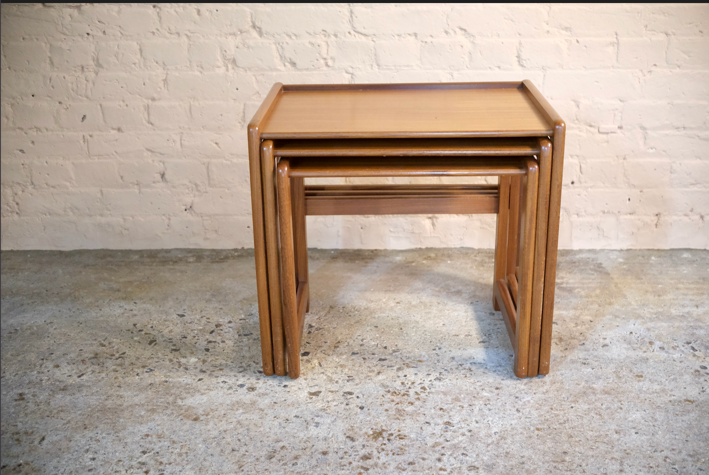 NEST OF THREE TEAK G PLAN TABLES - Sophie Alliott | Artist in London | Framed Form & Sculptures
