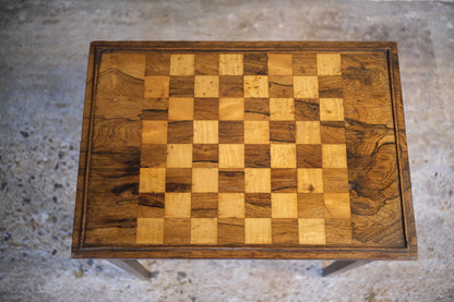 ROSEWOOD & SATINWOOD CHESS TABLE - Sophie Alliott | Artist in London | Framed Form & Sculptures