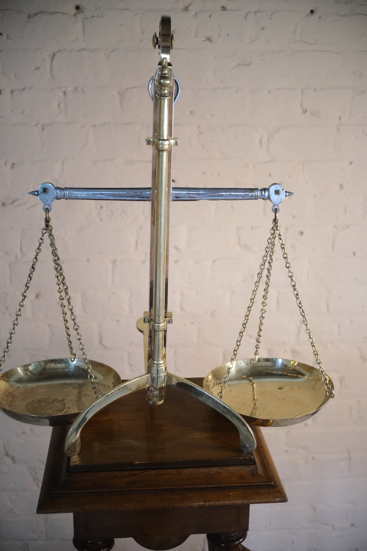 BRASS COPPER & CHROME COIN BALANCE SCALES - Sophie Alliott | Artist in London | Framed Form & Sculptures