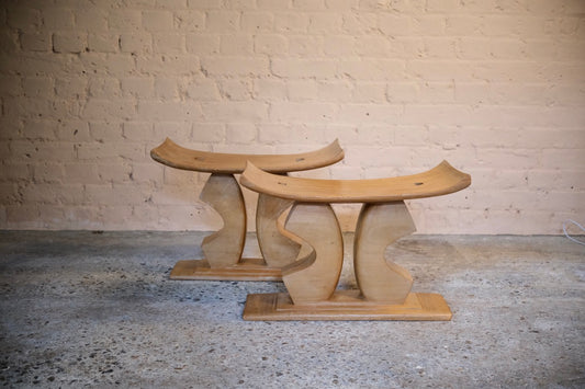 A PAIR OF AFRICAN ASHANTI STOOLS - Sophie Alliott | Artist in London | Framed Form & Sculptures