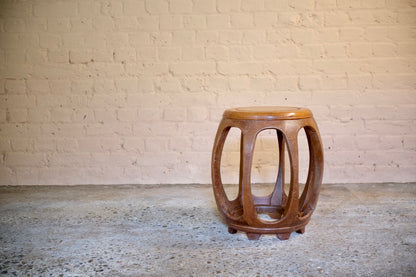 MID CENTURY CHINESE BARREL STOOL - Sophie Alliott | Artist in London | Framed Form & Sculptures