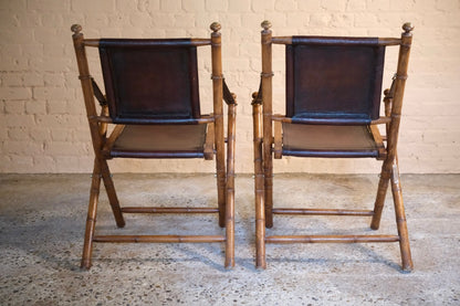 PAIR OF BAMBOO FOLDING CAMPAIGN CHAIRS - Sophie Alliott | Artist in London | Framed Form & Sculptures