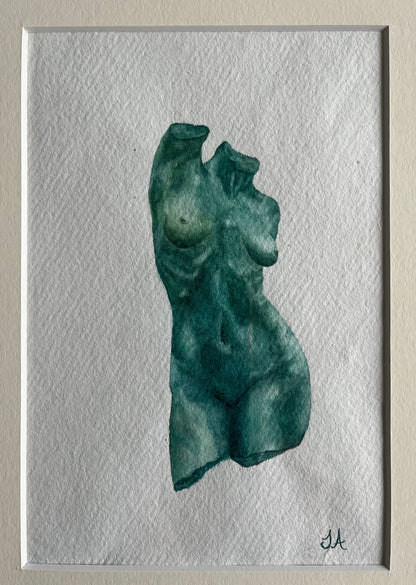 Classical Study in Green - Sophie Alliott | Artist in London | Framed Form & Sculptures