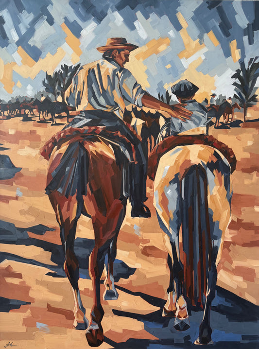 Gauchos: Father and Son, Argentina - Sophie Alliott | Artist in London | Framed Form & Sculptures