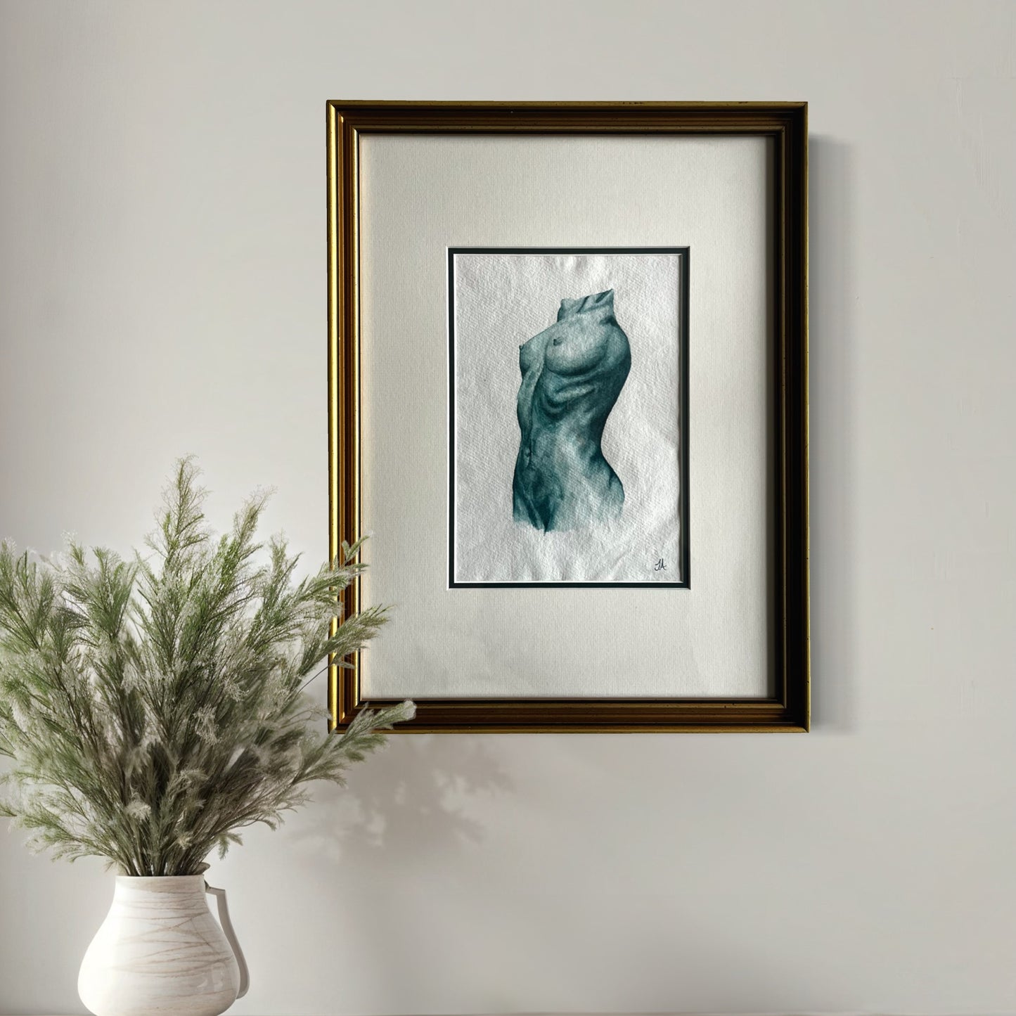 Female Nude (Green) - Sophie Alliott | Artist in London | Framed Form & Sculptures