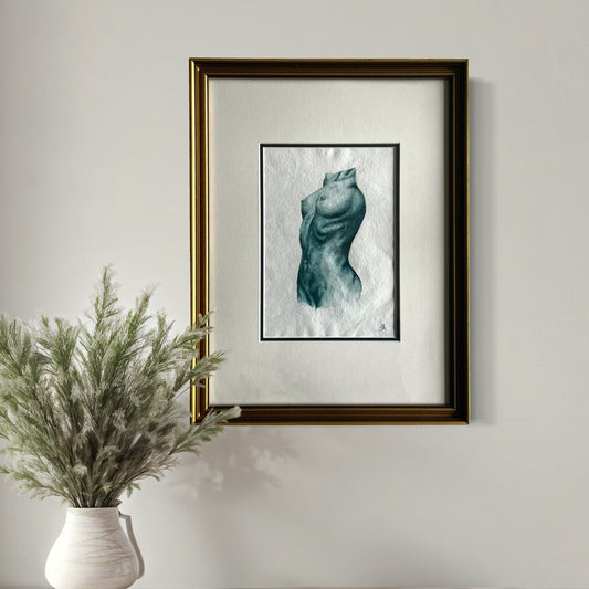 Female Nude (Green) - Sophie Alliott | Artist in London | Framed Form & Sculptures