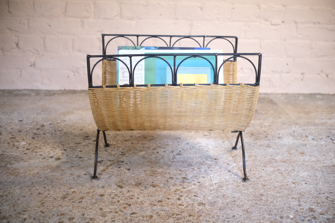 RETRO RATTAN MAGAZINE RACK - Sophie Alliott | Artist in London | Framed Form & Sculptures