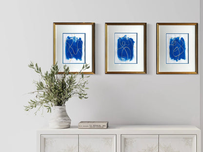 Figures in the Blue: set 2 - Sophie Alliott | Artist in London | Framed Form & Sculptures