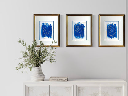 Figures in the Blue - Set 2 - Sophie Alliott | Artist in London | Framed Form & Sculptures