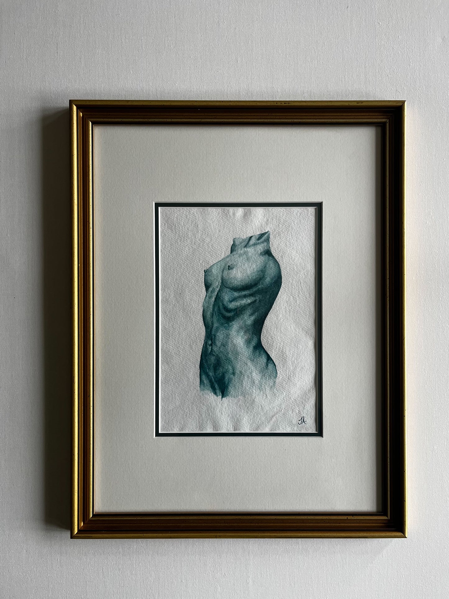 Female Nude (Green) - Sophie Alliott | Artist in London | Framed Form & Sculptures