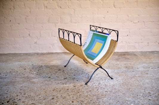 RETRO RATTAN MAGAZINE RACK - Sophie Alliott | Artist in London | Framed Form & Sculptures