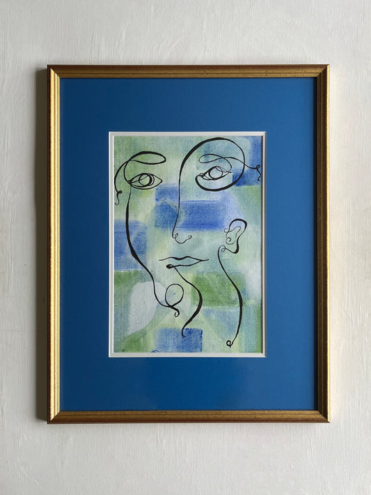 Four Lines in Blue and Green - Sophie Alliott | Artist in London | Framed Form & Sculptures