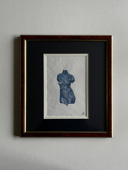 Classical Torso in Blue - Sophie Alliott | Artist in London | Framed Form & Sculptures