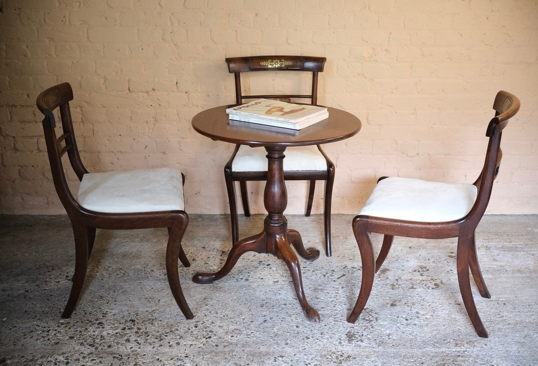 REGENCY SABRE LEG BRASS INLAID DINING CHAIRS - Sophie Alliott | Artist in London | Framed Form & Sculptures