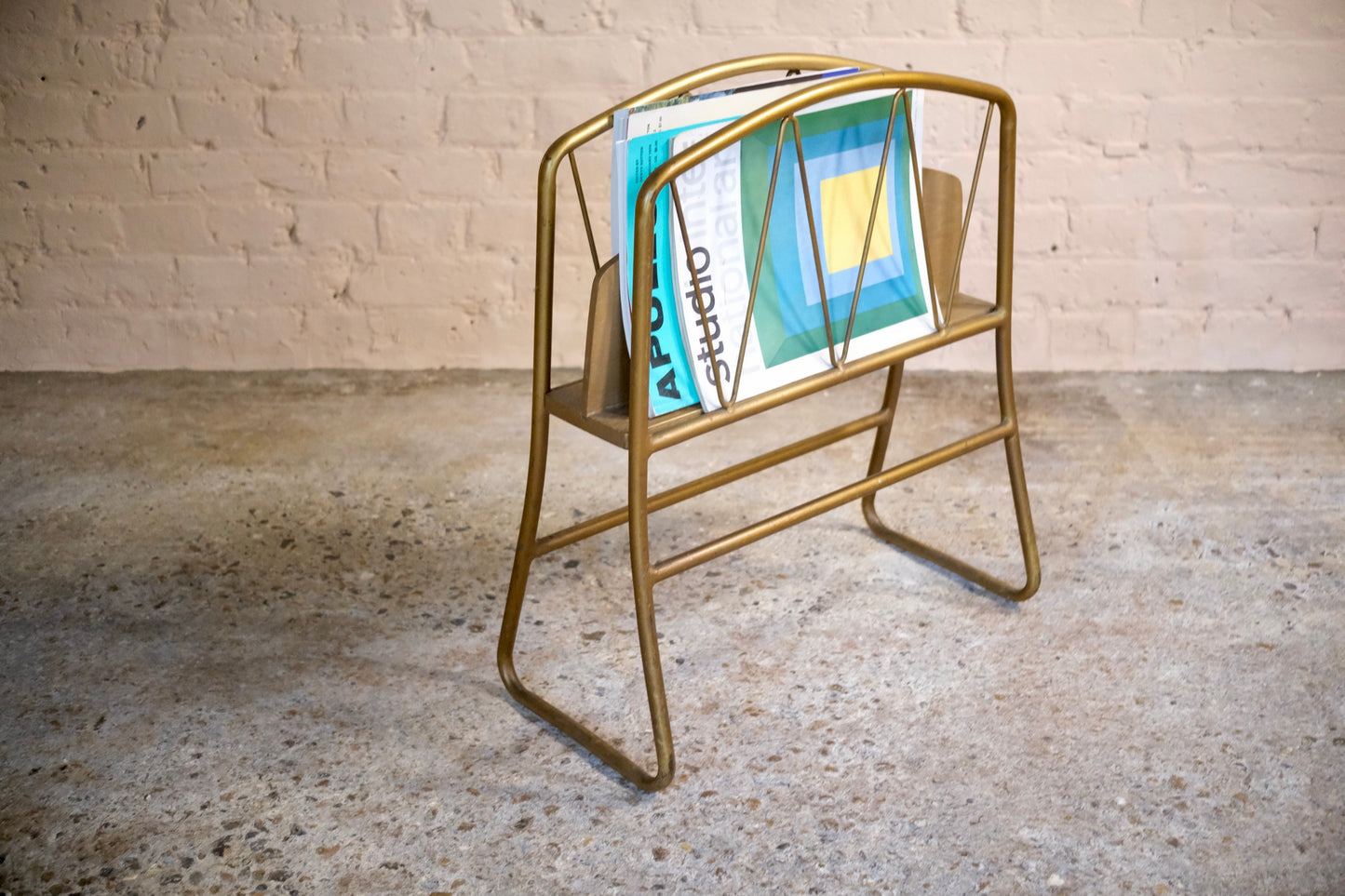 BRUSHED METAL MAGAZINE RACK - Sophie Alliott | Artist in London | Framed Form & Sculptures