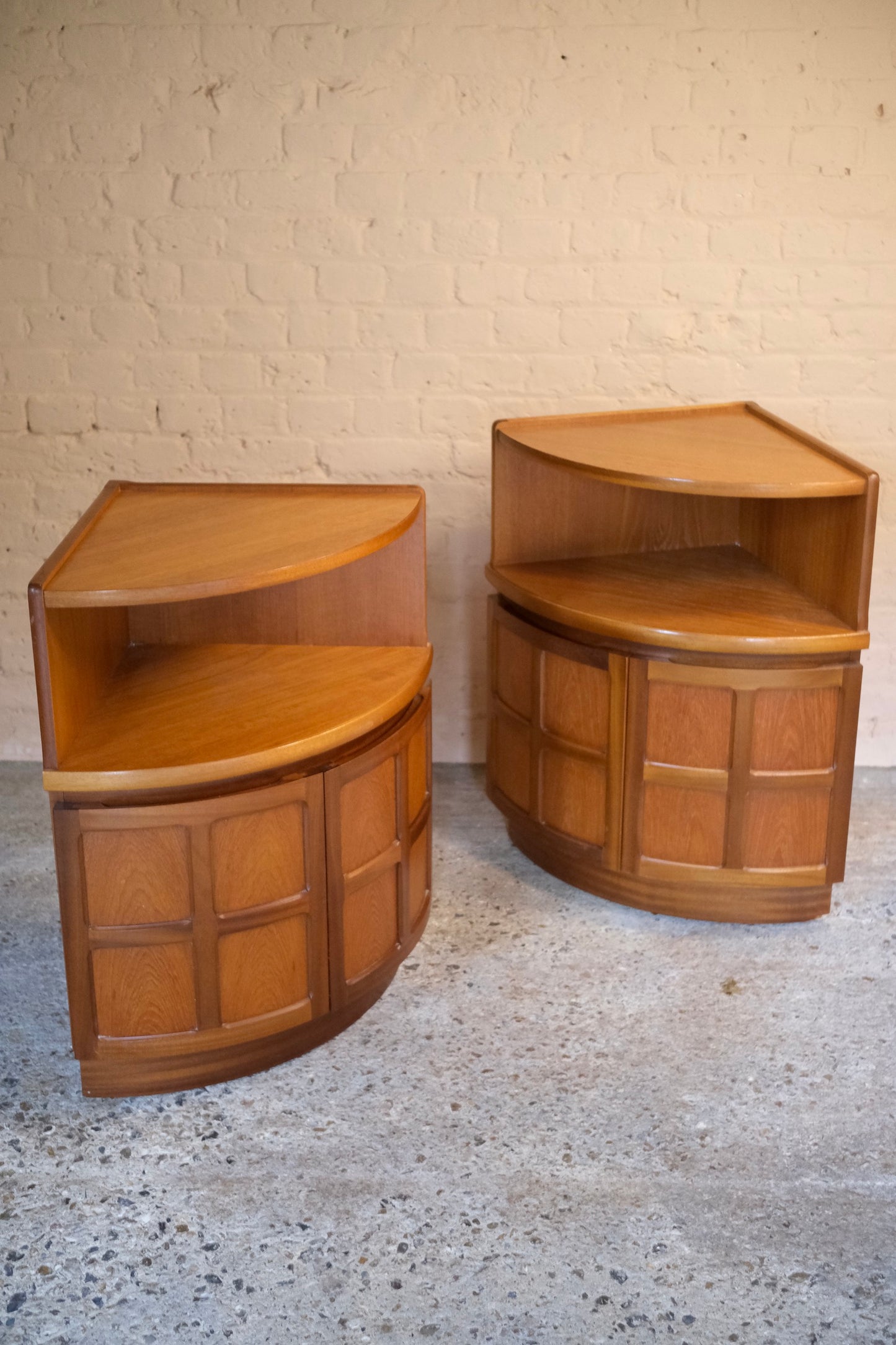 MID CENTURY NATHAN CORNER CUPBOARDS - Sophie Alliott | Artist in London | Framed Form & Sculptures