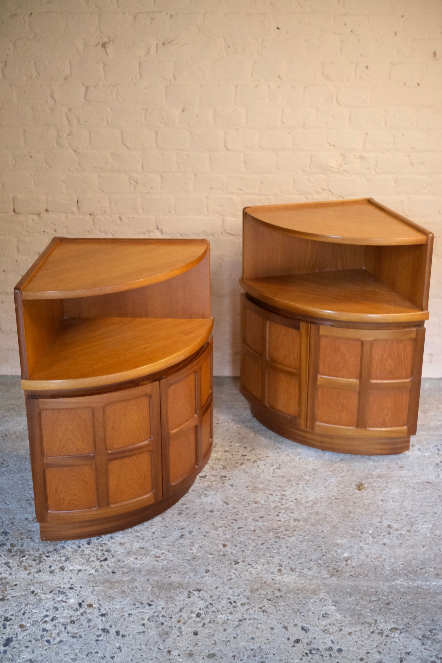 MID CENTURY NATHAN CORNER CUPBOARDS - Sophie Alliott | Artist in London | Framed Form & Sculptures