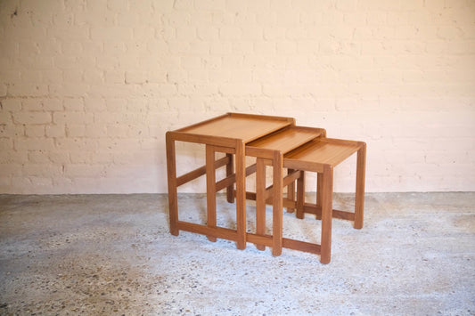 NEST OF THREE TEAK G PLAN TABLES - Sophie Alliott | Artist in London | Framed Form & Sculptures