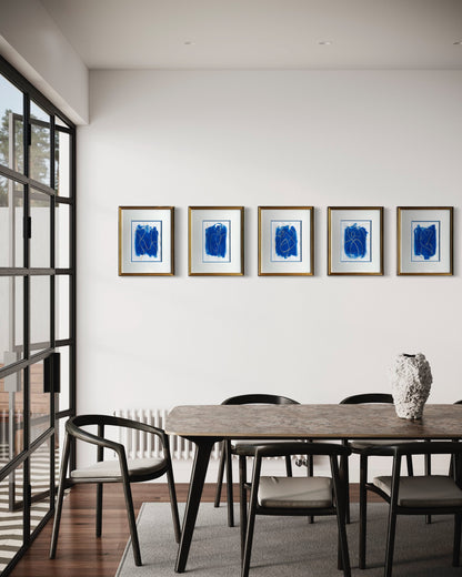 Figures in the Blue - Set 1 - Sophie Alliott | Artist in London | Framed Form & Sculptures