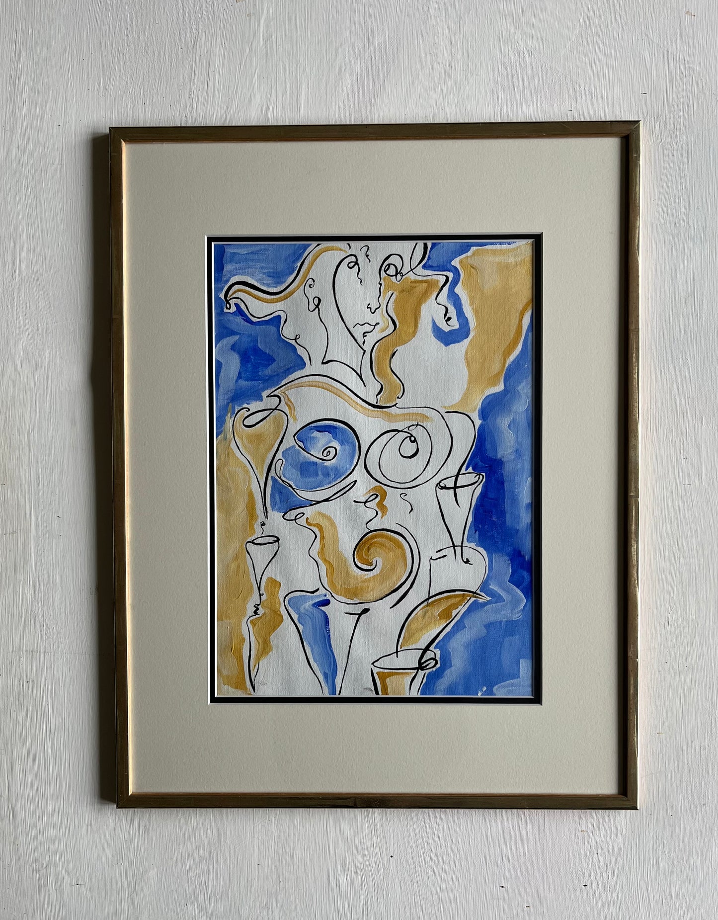 Girl as Vessel Blue/Yellow - Sophie Alliott | Artist in London | Framed Form & Sculptures