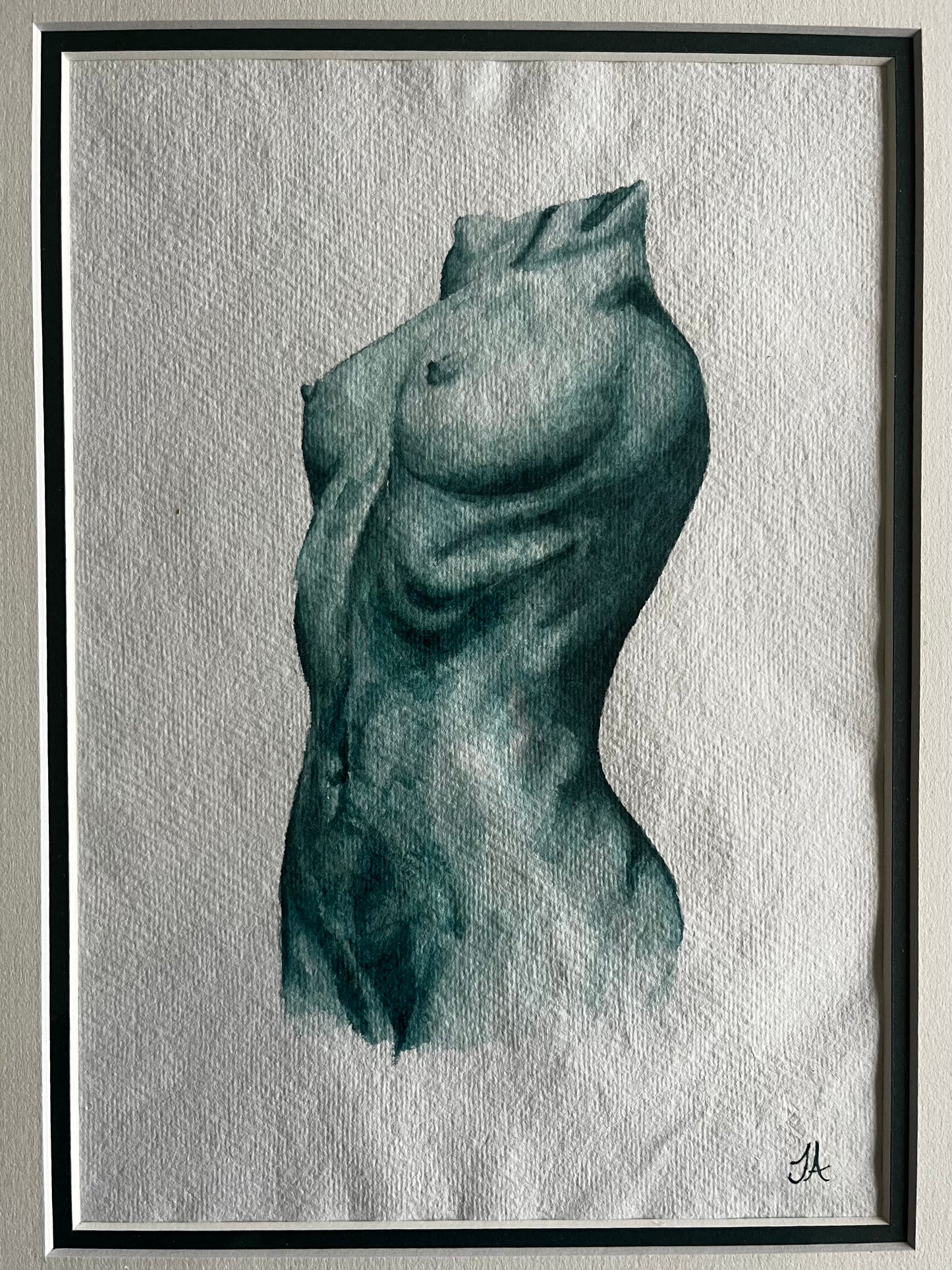 Female Nude (Green) - Sophie Alliott | Artist in London | Framed Form & Sculptures