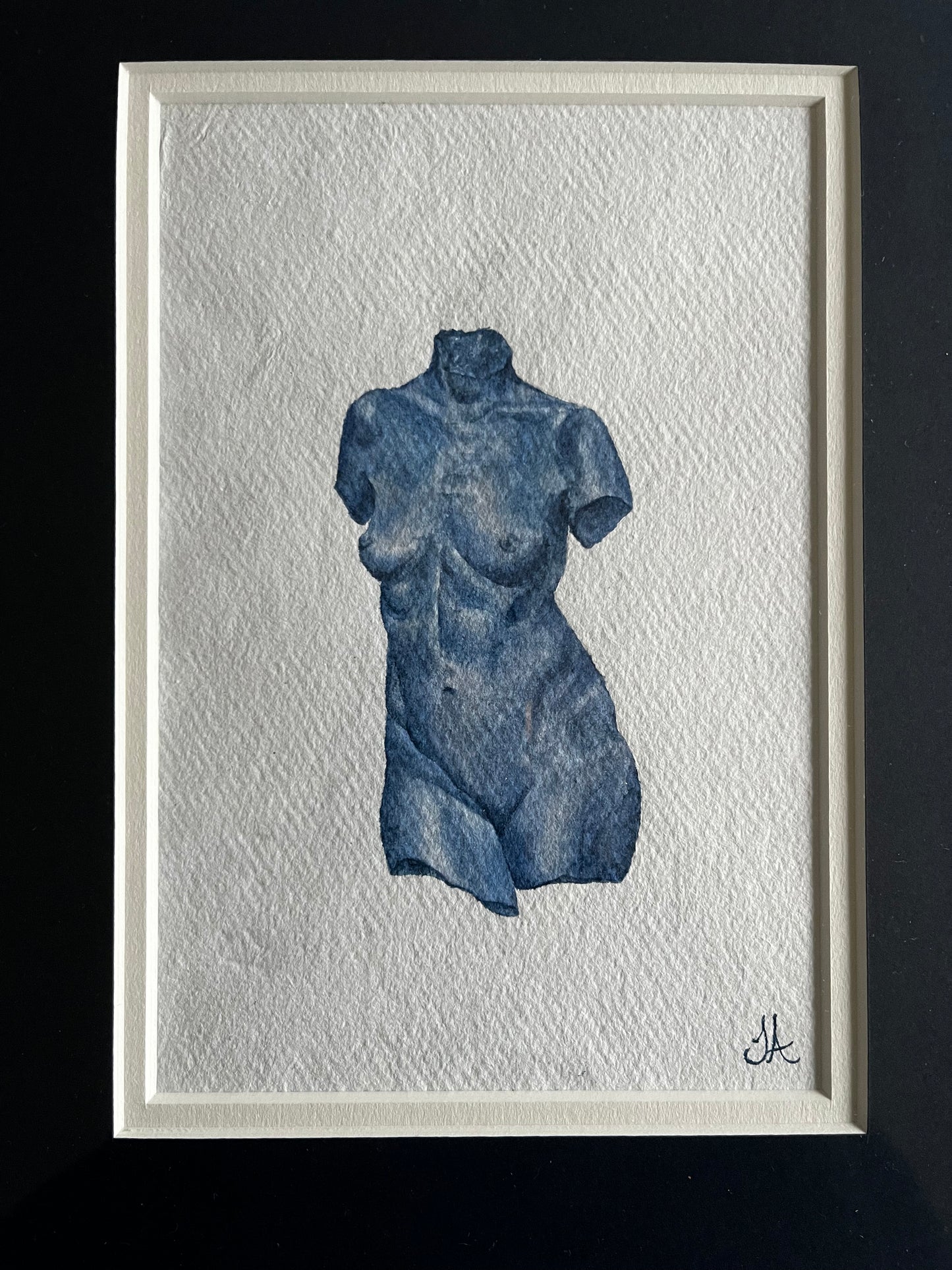 Classical Torso in Blue - Sophie Alliott | Artist in London | Framed Form & Sculptures