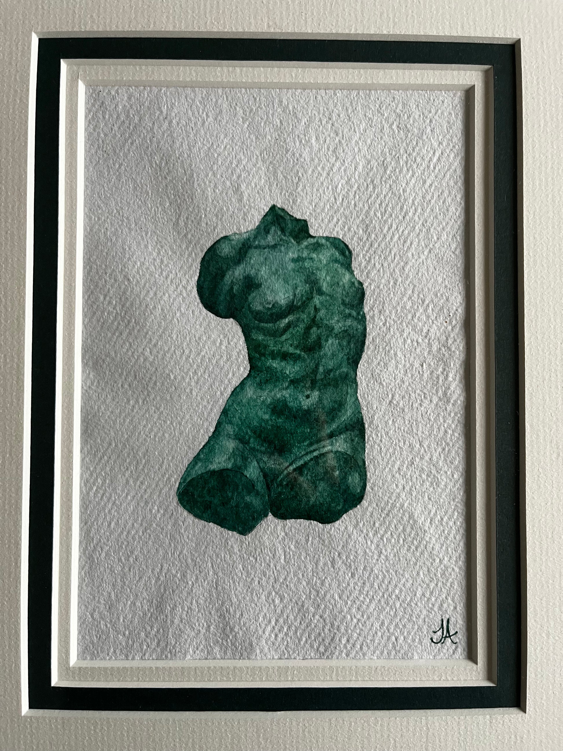 Classical Torso (Green) - Sophie Alliott | Artist in London | Framed Form & Sculptures