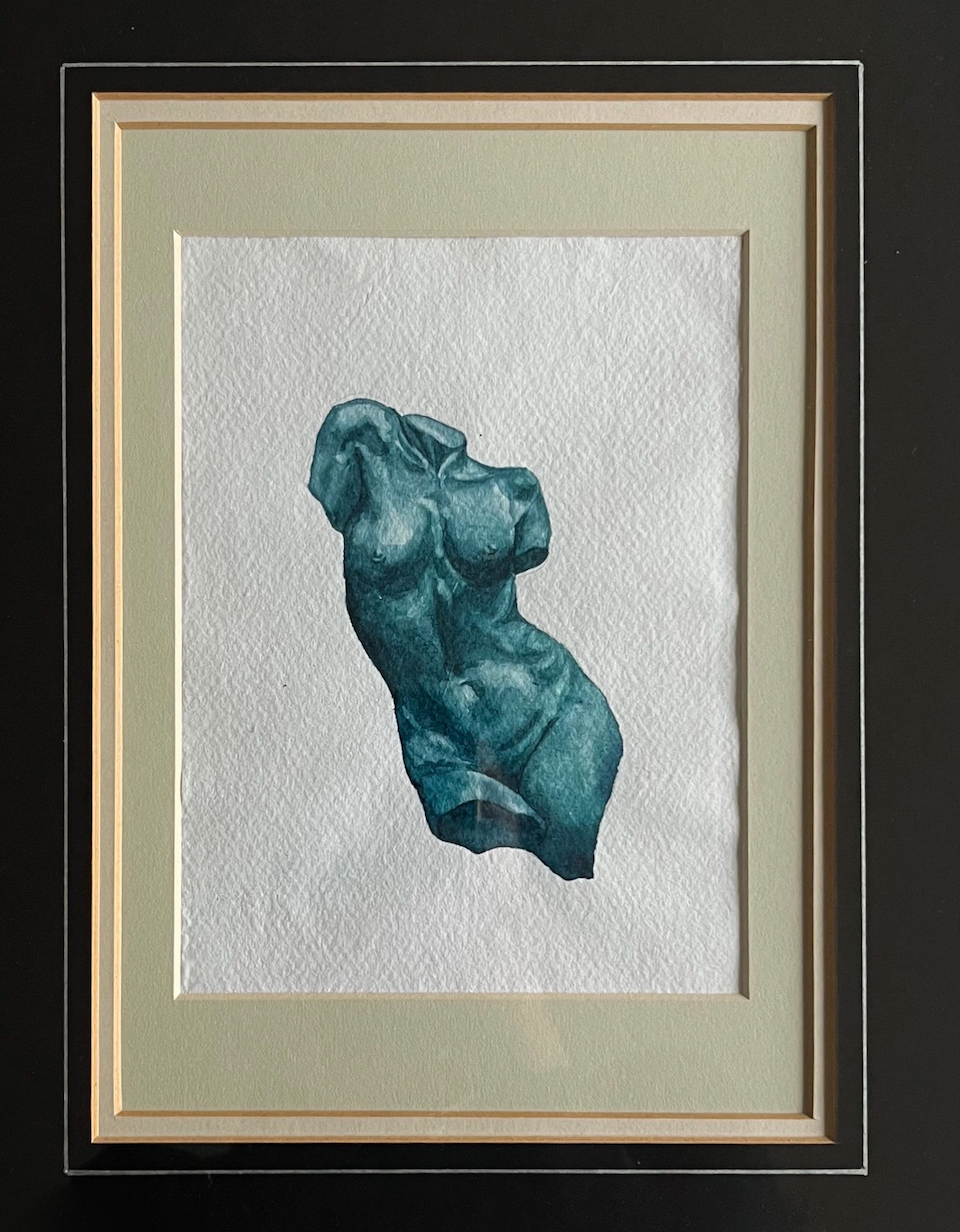 Classical Study in Blue - Sophie Alliott | Artist in London | Framed Form & Sculptures