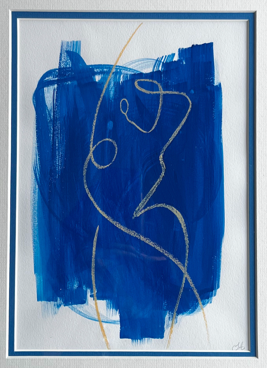 Figures in the Blue - Set 1 - Sophie Alliott | Artist in London | Framed Form & Sculptures