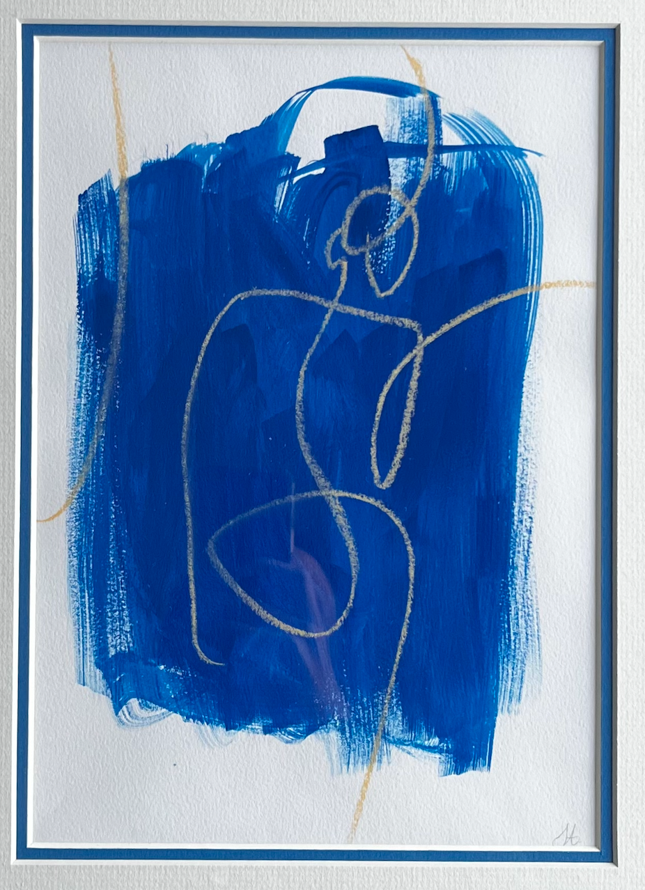 Figures in the Blue - Set 1 - Sophie Alliott | Artist in London | Framed Form & Sculptures