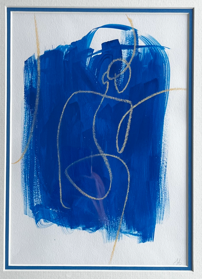 Figures in the Blue - Set 1 - Sophie Alliott | Artist in London | Framed Form & Sculptures