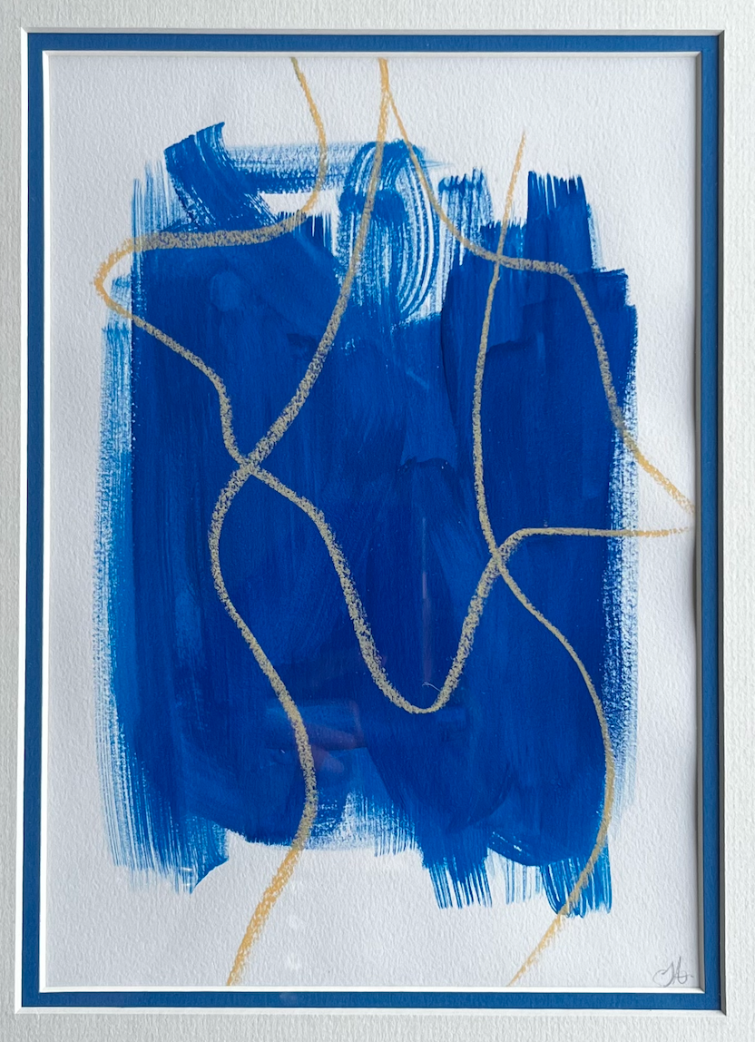 Figures in the Blue - Set 2 - Sophie Alliott | Artist in London | Framed Form & Sculptures