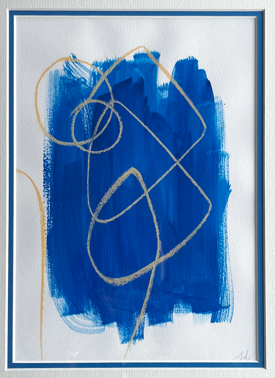 Figures in the Blue - Set 2 - Sophie Alliott | Artist in London | Framed Form & Sculptures