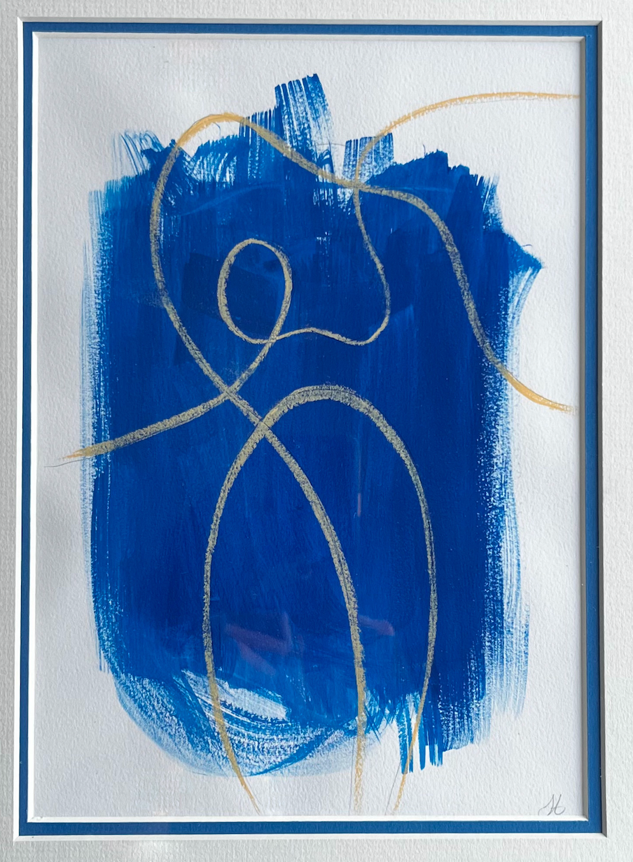 Figures in the Blue - Set 2 - Sophie Alliott | Artist in London | Framed Form & Sculptures