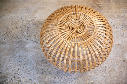 VINTAGE CANE & WICKER OTTOMAN - Sophie Alliott | Artist in London | Framed Form & Sculptures